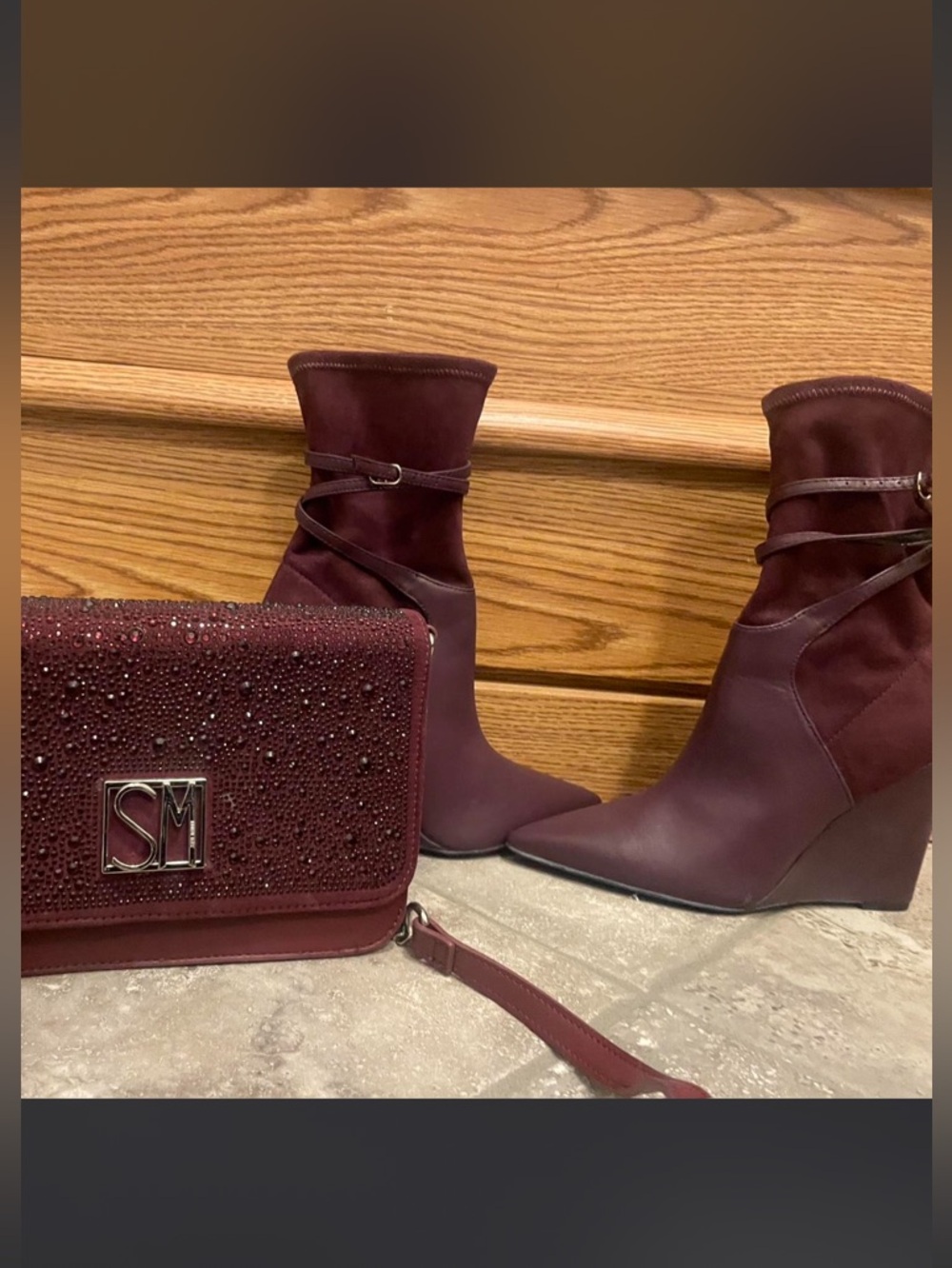 Guess boots and Steve Madden rhinestone bag bundle